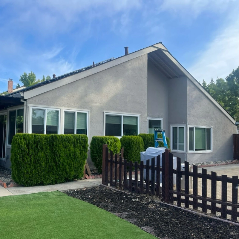 exterior painting work of residential house